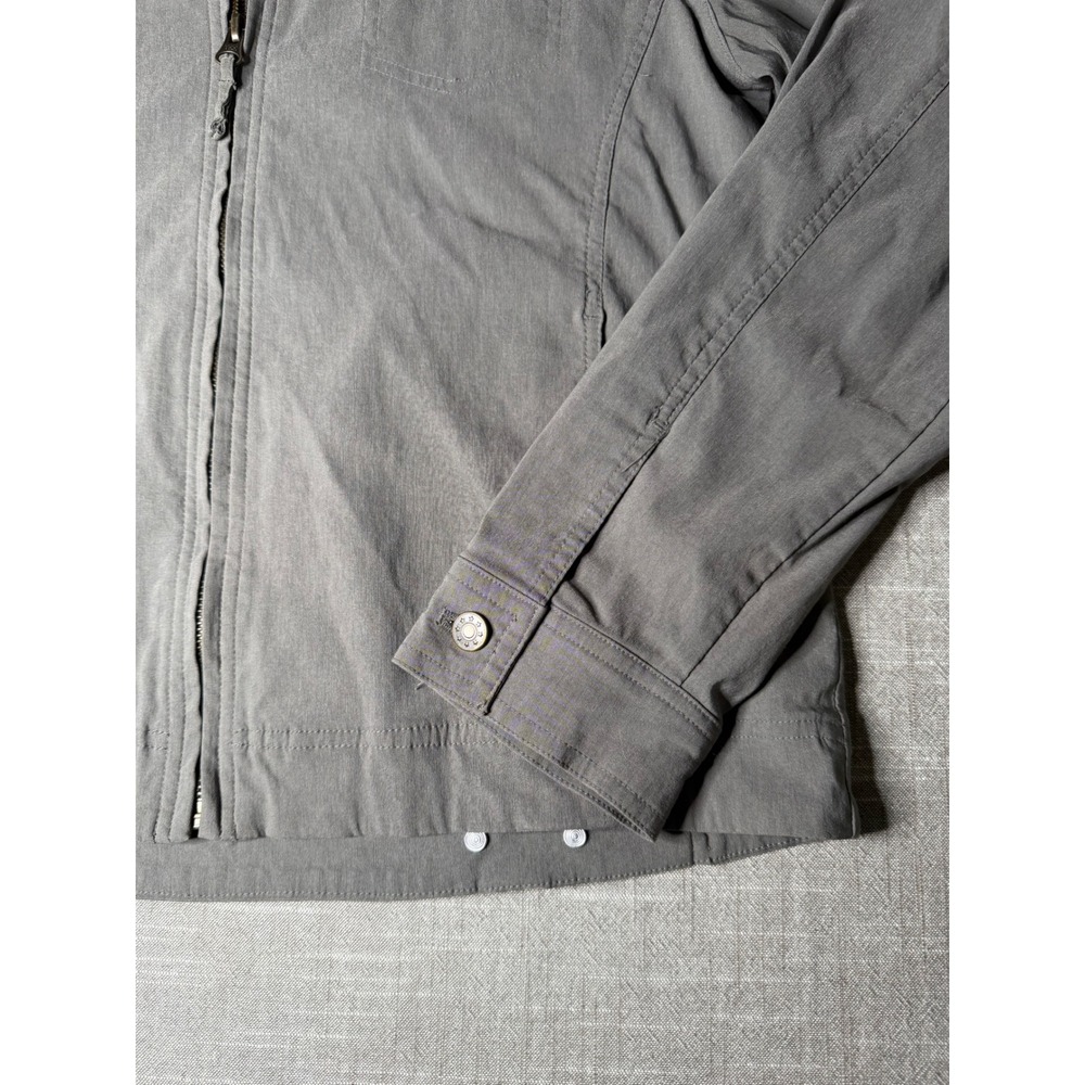 Vintage Flash Jeans Gray Lightweight Zip Up Jacket Viscose Blend Size 44 Mens L - Picture 2 of 11